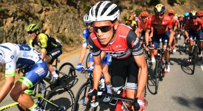 El colombiano Jarlinson Pantano en el pelotón de una competencia de ciclismo.