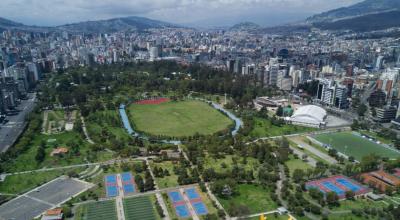 Vista aérea del parque La Carolina en Quito, el 15 de marzo de 2020.