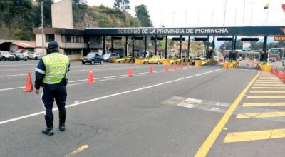 La Agencia Metropolitana de Tránsito realiza un operativo en la autopista General Rumiñahui, el 20 de marzo de 2020.