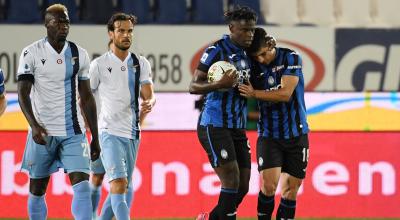 Los jugadores del Atalanta celebran el segundo gol ante la Lazio, el miércoles 24 de junio de 2020.