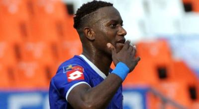 Jaime Ayoví, durante un partido con Godoy Cruz de Argentina, en 2017.