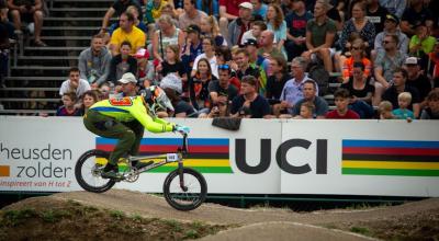 Alfredo Campo, durante el Campeonato Mundial de BMX en Bélgica, en julio de 2019.