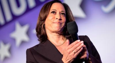 Kamala Harris durante un discurso en la cumbre Unions for All de SEIU en Los Ángeles, California, el 4 de octubre de 2019.