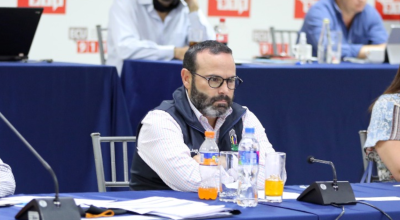 El presidente del Consejo Directivo del IESS, Jorge Wated, durante el gabinete ministerial que se reunió el pasado 4 de septiembre de 2020 en Machala.