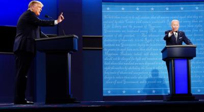 El republicano Donald Trump junto al demócrata Joe Biden durante el debate presidencial, el 29 de septiembre de 2020.