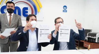 Centro Democrático inscribió a Carlos Rabascall como candidato a la Vicepresidencia en lugar de Rafael Correa, el 2 de octubre de 2020.