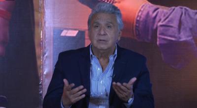 El presidente Lenín Moreno durante el evento "Juntos reactivamos el empleo" en el Palacio de Carondelet, el 19 de octubre de 2020.