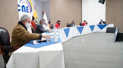 El Pleno del CNE, en sesión este 19 de octubre de 2020.