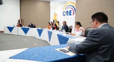 El Pleno del CNE, en sesión del 6 de octubre de 2020.