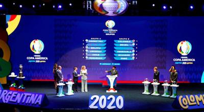 Ceremonia de sorteo de la Copa América, el 3 de diciembre de 2019, en Cartagena.