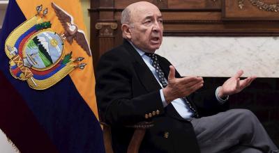 El canciller de Ecuador, Luis Gallegos, durante una entrevista en la Embajada  en Washington (EE.UU), 12 de noviembre de 2020.