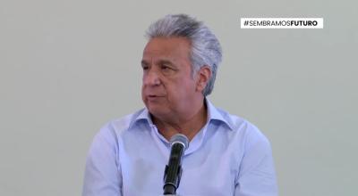 El presidente Lenín Moreno durante la cadena nacional, el 17 de noviembre de 2020.