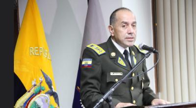 El general David Proaño en un evento de la Policía, en Quito, en 2018.