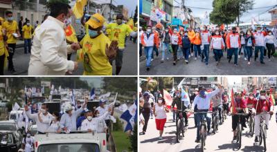 Los candidatos a todas las dignidades recorren las ciudades del país en medio de la campaña electoral 2021.