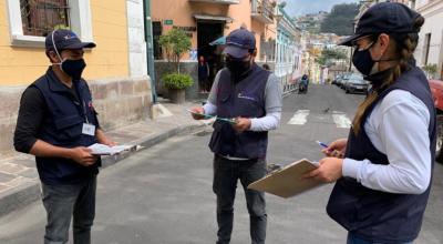 Personal del INEC en Quito, el 18 de enero de 2021. 