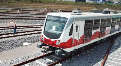 Imagen de uno de los trenes del Metro de Quito, el 8 de enero de 2021.