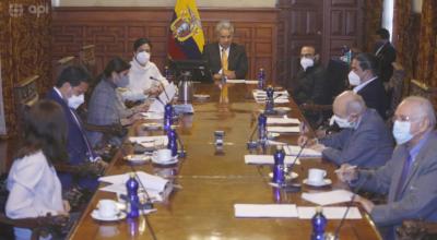 El presidente Lenín Moreno dirigió la reunión del Gabinete Ampliado en el Palacio de Carondelet, 9 de marzo de 2021.