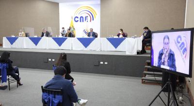 El Pleno del CNE, en sesión del 11 de marzo de 2021.