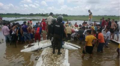 Una avioneta cayó en el sector de Candilejos, cantón Salitre (Guayas), el 7 de abril de 2021.