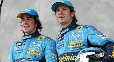 Fernando Alonso y Jarno Trulli fueron compañeros en Renault entre 2003 y 2004.