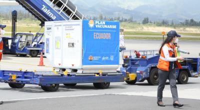 Un nuevo cargamento de vacunas de AstraZeneca llegó a Quito, el pasado 22 de mayo de 2021.