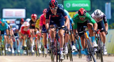 El galés Geraint Thomas ganó por milímetros la Etapa 5 del Critérium du Dauphiné, el jueves 3 de junio de 2021. 