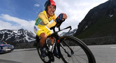 Richard Carapaz hizo el cuarto mejor tiempo en la Etapa 7 del Tour de Suiza, el sábado 12 de junio de 2021. 