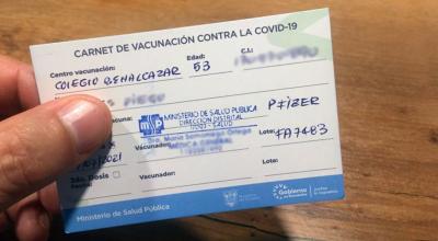 Carnet de vacunación en Ecuador.
