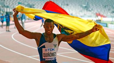 Álex Quiñónez, durante el Mundial de Atletismo en Doha, Catar, el 1 de octubre de 2019. 