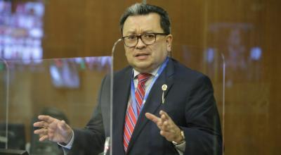 El asambleísta Ricardo Vanegas, en sesión del Pleno el 15 de julio de 2021.