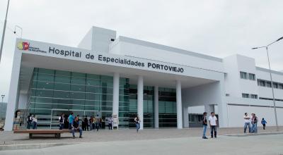 Fachada del hospital de Portoviejo, tomada el 3 de mayo de 2018.