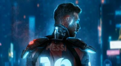 Una de las obras de arte digitales de Lionel Messi creadas por BossLogic.