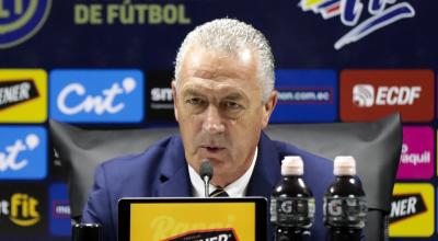 Gustavo Alfaro, durante una rueda de prensa, el 4 de septiembre en Quito. 