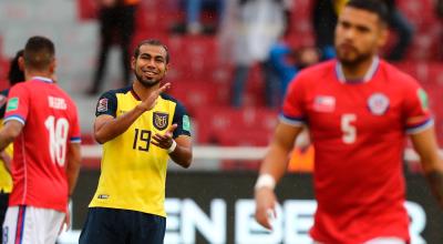 Junior Sornoza durante el partido de Ecuador vs. Chile por las Eliminatorias al Mundial de Catar, el domingo 5 de septiembre de 2021.