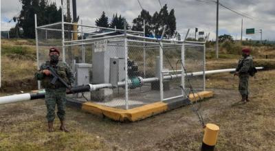 Las FF.AA. custodian el poliducto en la Sierra Centro, el 14 de septiembre de 2021.