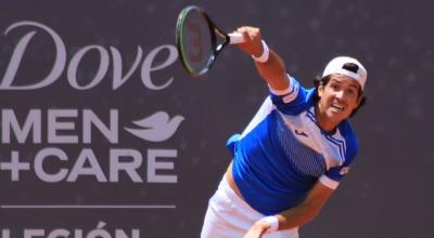 Facundo Mena, durante la final del Challenger de Quito, en el Club Arrayanes, el 19 de septiembre de 2021. 