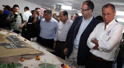 El exvicepresidente Jorge Glas visitó el sitio de construcción de la Refinería del Pacífico en junio del 2013. 