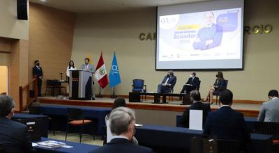 El ministro de Producción, Julio José Prado, en un encuentro con empresarios en Perú, el 17 de septiembre de 2021.  