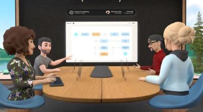 Reuniones virtuales en Horizon Workrooms con avatares, el primer paso hacia el metaverso de Facebook.