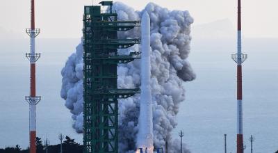 Cohete de Corea del Sur lanzado el 21 de octubre de 2021.