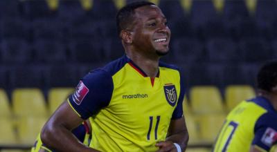 Michael Estrada, en el partido de Ecuador ante Bolivia, por Eliminatorias, en el estadio Banco Pichincha, en Guayaquil, el 7 de octubre de 2021. 