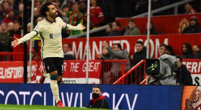 Mohamed Salah, durante el partido del Liverpool ante el Manchester United, en Old Trafford, el 24 de octubre de 2021. 