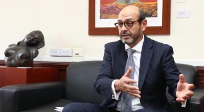 El viceministro de Movilidad Humana, Luis Vayas, en entrevista con PRIMICIAS el 28 de octubre de 2021.