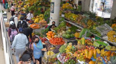 Mercado 9 de Octubre, en Cuenca, el 4 de octubre de 2021. 