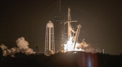 La misión SpaceX Crew-3 despega en un cohete Falcon 9 desde el Complejo de lanzamiento 39A en el Centro Espacial Kennedy, Florida, Estados Unidos, el 10 de noviembre de 2021.