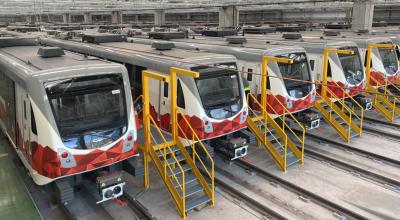 Vista de los trenes del Metro de Quito, el 22 de julio de 2020.