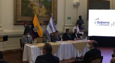 El presidente Guillermo Lasso, en la presentación del Informe Nacional de Contingencia del Fusarium, el 26 de noviembre de 2021.