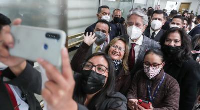 El presidente Guillermo Lasso visitó las instalaciones del MIES, el 13 de diciembre de 2021.