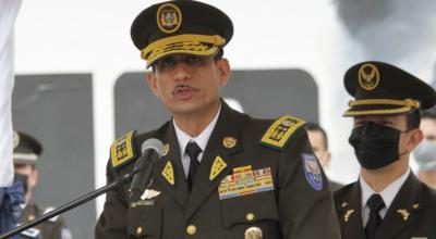 El general Víctor Zárate, en el acto de posesión como el nuevo comandante de la Policía zona 8, el 1 de febrero de 2022.