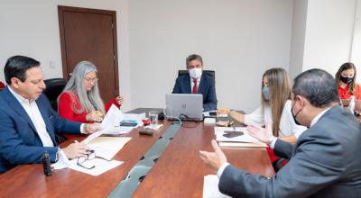 El Consejo de la Judicatura se reúne para tratar la resolución de revocatoria de suspensión del cargo del fiscal Juan Carlos Izquierdo. Quito, 8 de febrero de 2022.